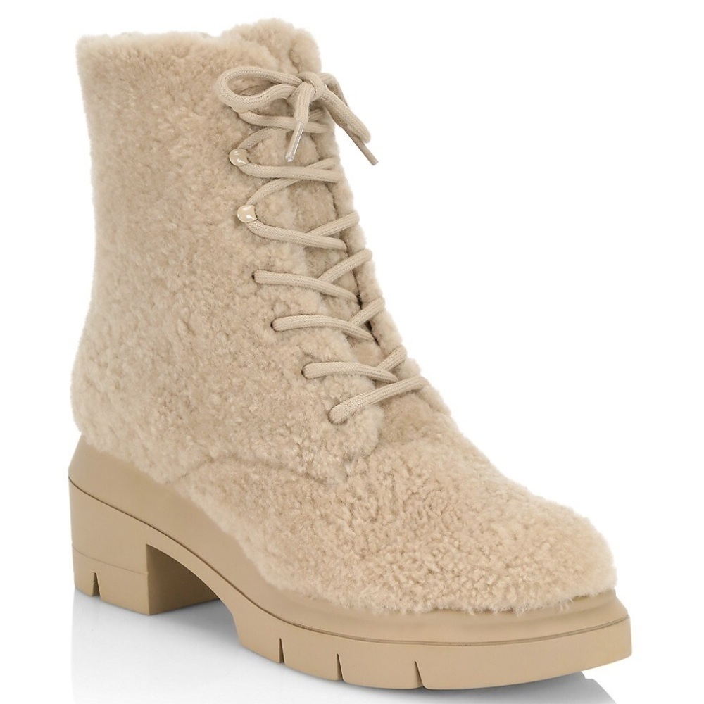 Stuart Weitzman Nib Nisha Chill Shearling Booties… - image 1